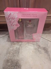NEW Coty Love 2 Love FRESH ROSE & PEACH Eau De Toilette Gift Set NEW