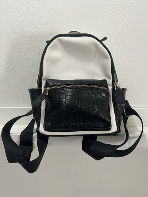 White Black Backpack Mini Bag 
