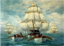 New 15x19 Art Poster: The Chase of the USS Constitution, War of 1812