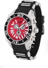 Reloj Aquaswiss 50 mm esfera roja acero inoxidable bisel negro día fecha 62XG0139
