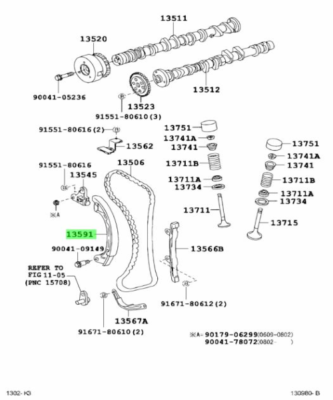 TOYOTA BB Arm Timing Chain Te Genuine JDM OEM 13591-B1020 | eBay