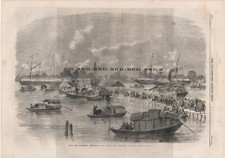Illustrated London News 1858 Engraving at China Sick People to P & O Ship Canton