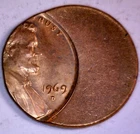 1969d OFF CENTER ERROR Lincoln Cent NICE Uncirculated / BU + Coin O/C LOT #5  NR
