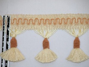 5 Yards - 3" Delightful Tassel Fringe Trim Light Gold Bronze 