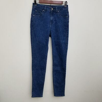 Lee Body Optix Jeans Womens 24 Dark Wash Geometric Stretch Skinny Cotton  Blend