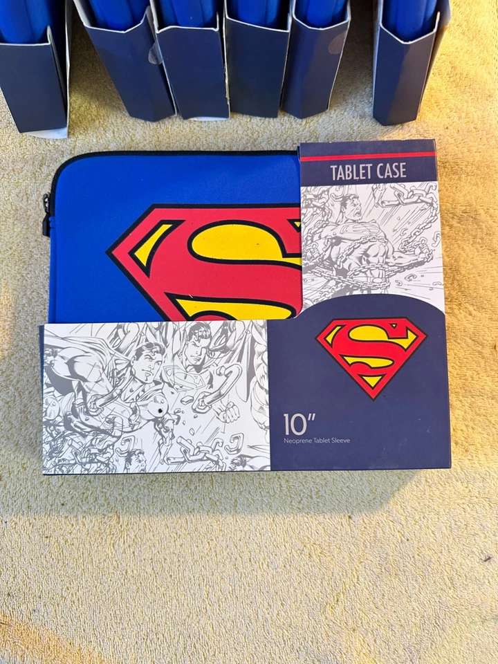 Superman Logo Blue Neoprene iPad Android Tablet Zippered Case Fits up to 10" NEW - Image 2 of 4