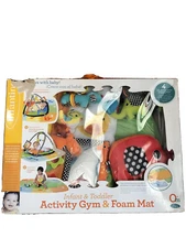Infantino Infant & Toddler Activity Gym & Colorful Foam Mat Animal Theme 