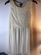 forever 21 juniors large cream lace delicate summer dress