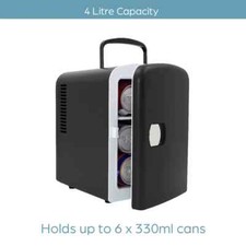 Global Gizmos Mini Fridges / Table Top Bedroom Fridge / 4L Capacity / Black
