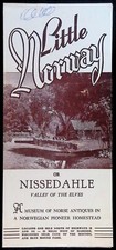 LITTLE NORWAY BROCHURE ~ FN 1960'S TRAVEL ~ NISSEDAHLE, WISCONSIN, MT. HOREB