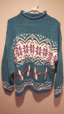 Vintage Clothing Christmas Sweater - Gina Peters - Extra Large XL - Teal