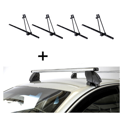 4x Fahrradträger ORION+Dachträger K1P Alu für für Ford Fiesta IV 5Türer 95-02