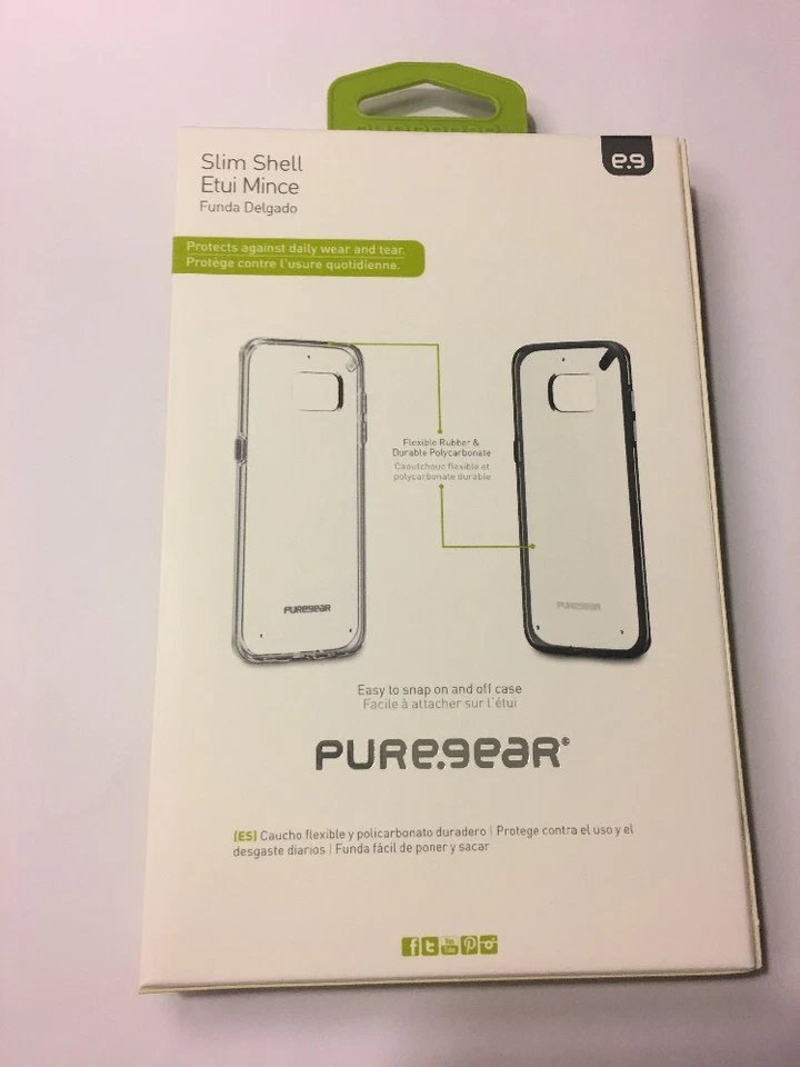 PureGear Slim Shell Case For Samsung Galaxy S7 Edge, Clear and Black - Image 2 of 4