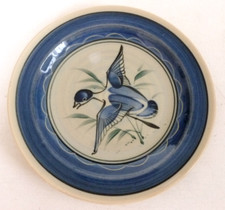 HOLKHAM POTTERY Blue bird pattern SIDE PLATE