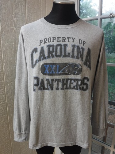 Alstyle NFL Carolina Panthers Gray Crewneck Long Sleeve Shirt Men's L - Imagen 2 de 12