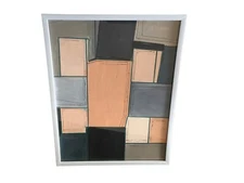 Acrylic on Paper Framed Abstract 11.5" by 9"