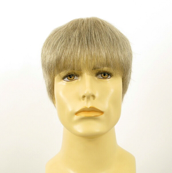 Parrucca uomo STEVE 51 en cheveux naturels blanc et gris avec bonnet respirant ajustable