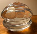 Glass Diamond Faceted, Large Lead Crystal Paperweight, Yo-Yo Shaped — photo 2