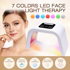 7 Colors LED Light Heating Photon Face Mask Skin Rejuvenation Anti Wrinkle UK