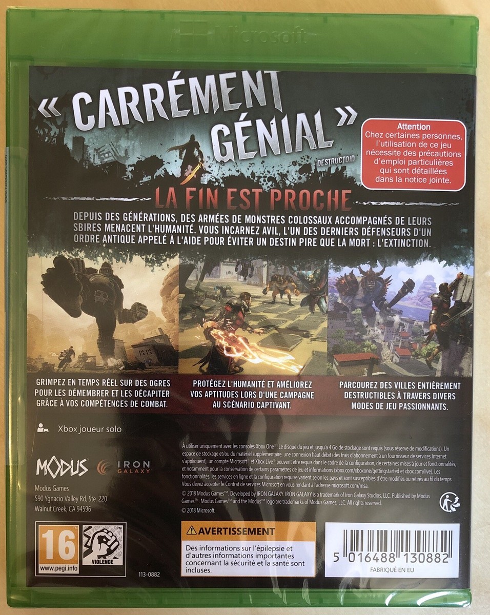 Jeu Extinction (VF) - Xbox One - NEUF Sous Blister - PEGI 16