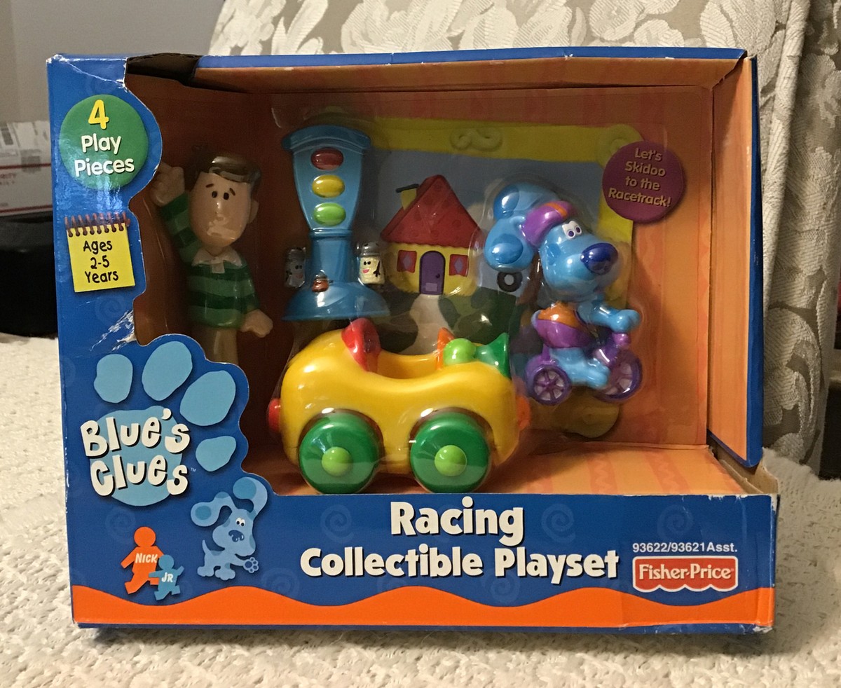 carmine carlone on a fisher price box Fisher Price Blue's Clues RACING COLLECTIBLE Playset - NEW IN SEALED BOX  Rare!!!
