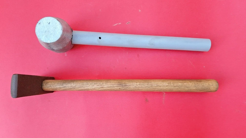 LEAD HAMMER + STEEL HAMMER 500 GR TOOL  KIT FERRARI 250 275  MASERATI ISO GRIFO - Immagine 2 di 4