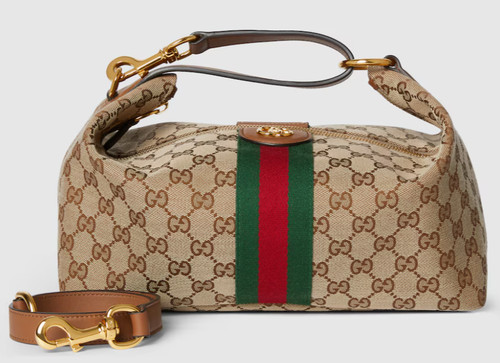 Gucci GG Canvas Vanity Medium Top Handle Bag Brown 857799 Japan New Authentic