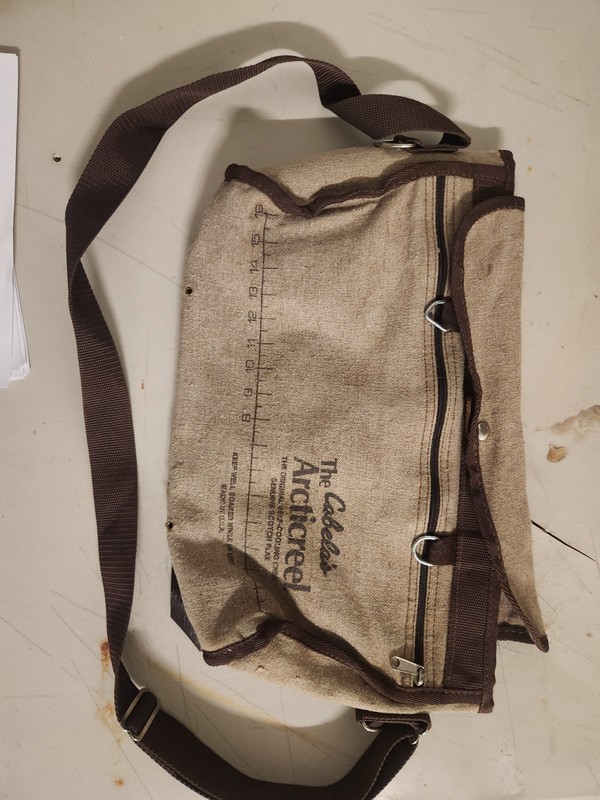 Cabela's Vintage Fly Fishing Creel Bag Canvas Brown Anglerree Arcticreel 