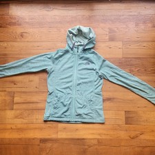 The North Face Women's Hooded Full Zip-Up Color Teal with Navy Logo Size Medium