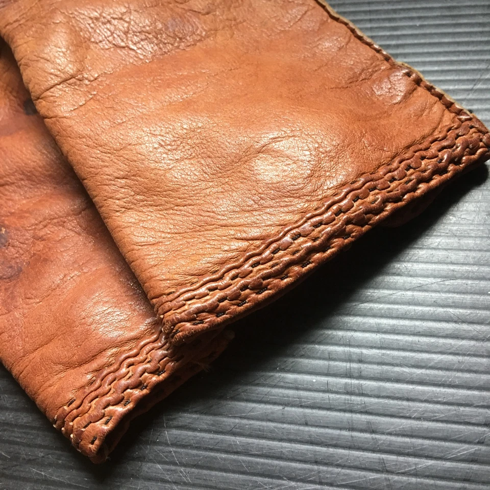 Guantes Grandoe vintage años 70 cuero marrón cachemir forro lana talla 7 1/2 Foto 4 de 4