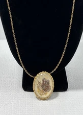 Vintage Butterfly Brooch Pin Necklace, Gold Tone Granny Core MCM Retro Costume