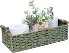 Round Paper Rope Storage Basket Wicker Baskets for Organizing with Handle