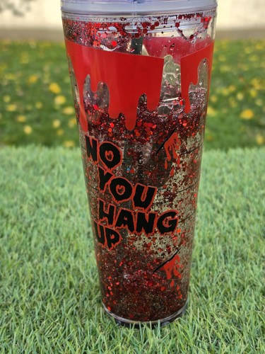 Custom 24oz Venti Slasher Horrorfilm Cold Cup - Red Glitter Snowglobe Tumbler - Bild 5 von 8