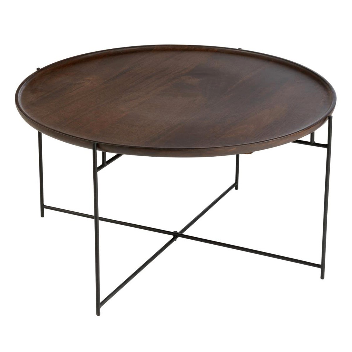 Table basse en bois 80cm randy marron au design scandinave et finitions soignées