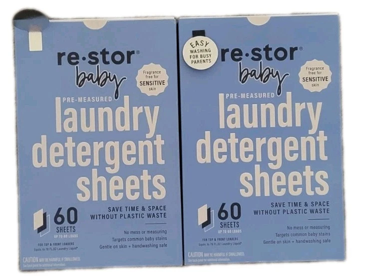 re•stor Baby Fragrance Free Gentle Laundry Detergent Sheets Pre-Measured 2 Boxes
Opens in a new wind