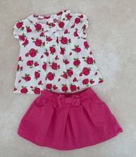 JANIE AND JACK Rosette Beauty Floral Top Skirt Set Outfit Size 12-18 Months