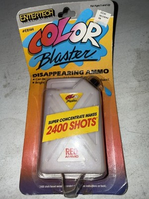 1987 Vtg RARE LJN Entertech COLOR BLASTER Water GUN Zap it AMMO Sealed liquid 