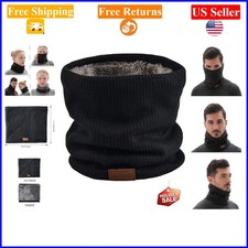 Unisex Black Fleece Winter Neck Warmer for Ski  Outdoor Activities