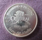 Alaska RARE Commercial Central Plumbing  1 Troy Oz. .999 Fine Silver Round