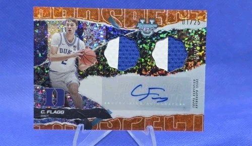 COOPER FLAGG 2025 BOWMANS BEST U DUAL RELIC AUTO ORANGE DIAMOND REFRACTOR # 1/25