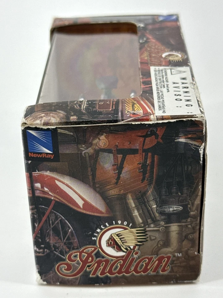 NewRay 1906 Indian Camel Back Single 1:32 Diecast Motocicleta Modelo Negro en Caja Foto 4 de 4