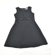 90s Does 60s Mod Style Mini Cocktail Dress Sleeveless Black VTG