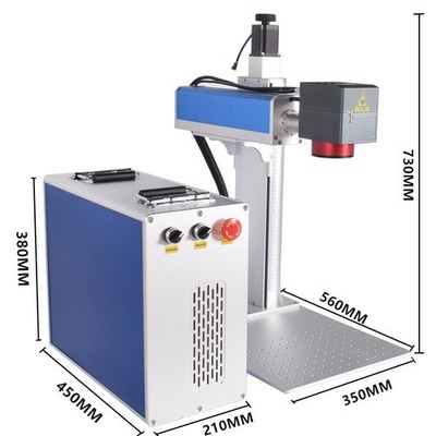 2.5D100W Industrial Fiber Laser Engraver for Steel Alloy Logo Batch Code Marking