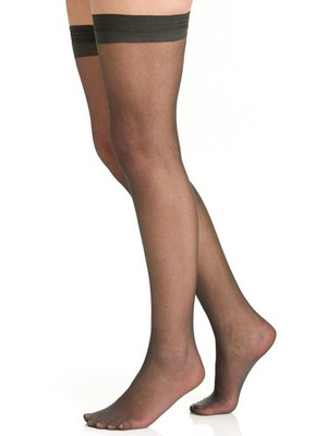 Women's Plus Size Day Sheer Thigh High with Invisible Toe Black Queen 2