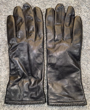 Women  s Size XL Black Leather Lined Winter Gloves Acrylic Cuff