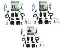 3 PAIRS OF POLMAR GEMINI WALKIES WITH LITHIUM BATTERY CHARGERS AND EARPHONES
