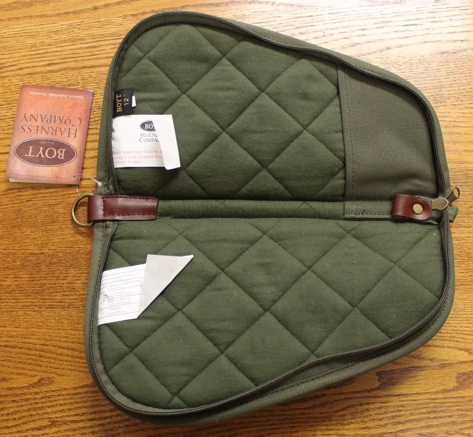 Boyt Harness OD Green 12" Pistol Revolver Gun Rug Case w/ Pockets PP42 Heart NEW - Image 3 of 4