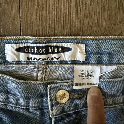 Vintage Anchor Blue Jeans Mens 42x32 Blue Beyond Baggy Denim Pants