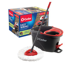 O-Cedar EasyWring Spin Mop  Bucket System Microfiber Floor Cleaning