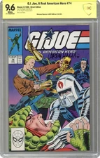 GI Joe A Real American Hero #74 CBCS 9.6 Witnessed Sig Larry Hama 1988